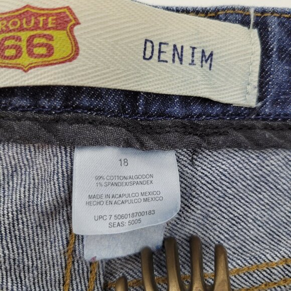 Route 66 Jeans Women's 18 Blue Denim Wide Leg Pants Vintage Stretch - Picture 3 of 13